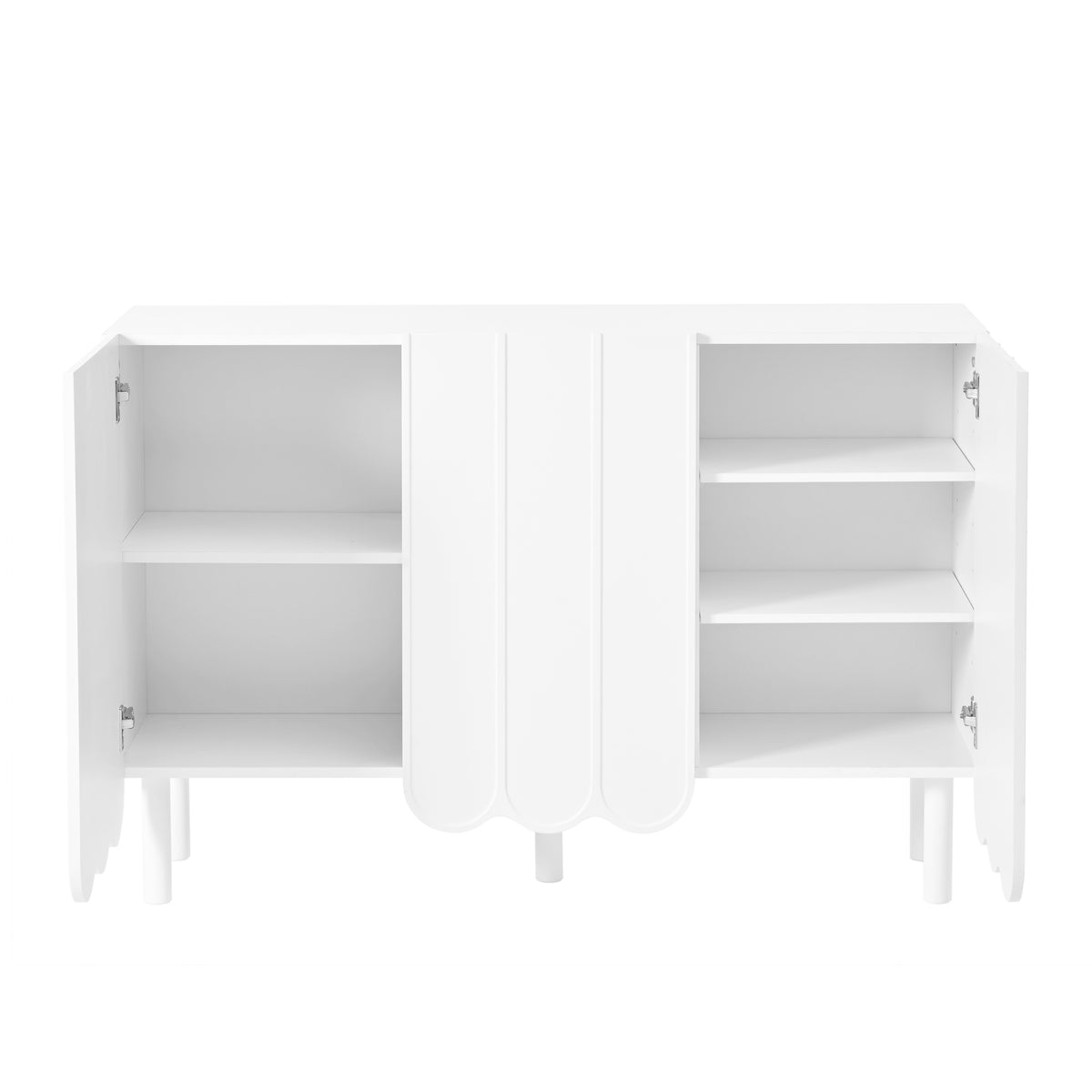 Cream Shoe Cabinet with Solid Wood Legs