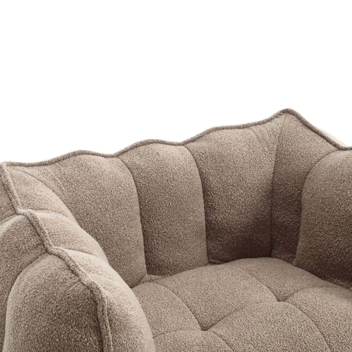 Soft Bean Bag Chair with Footstool Beige