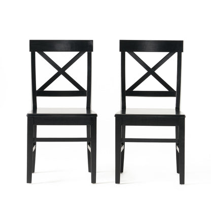 Farmhouse Acacia Dining Chairs Set of 2