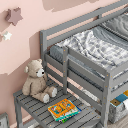 Twin Loft Bed Gray