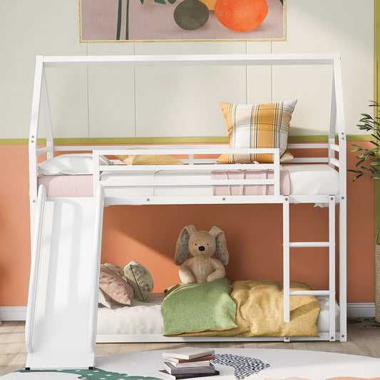 Twin House Bunk Bed White