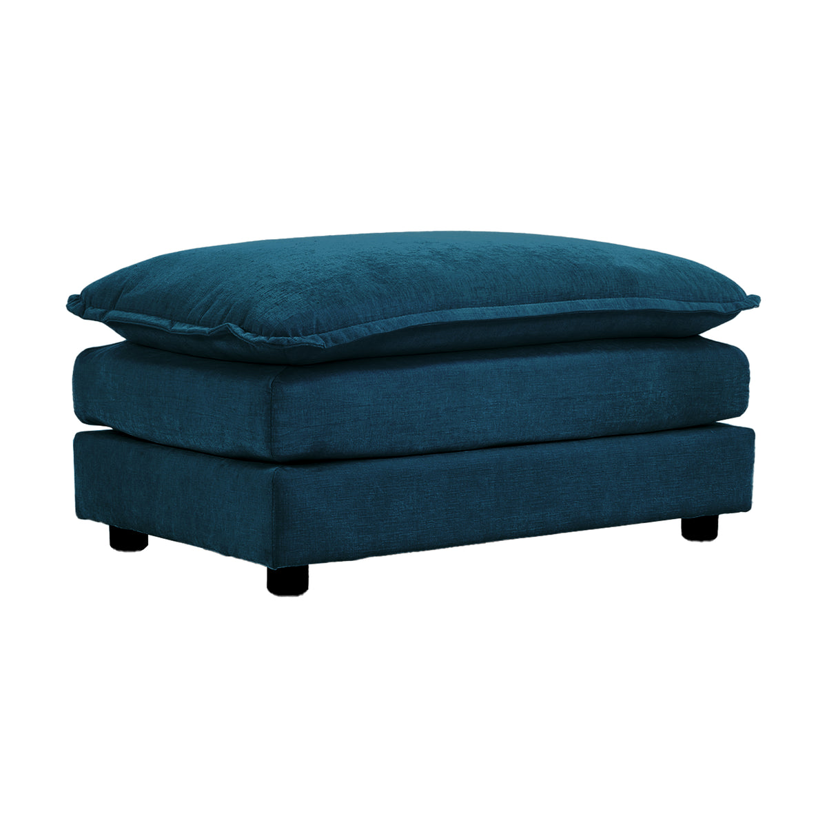 Chenille Ottoman Footrest – Blue