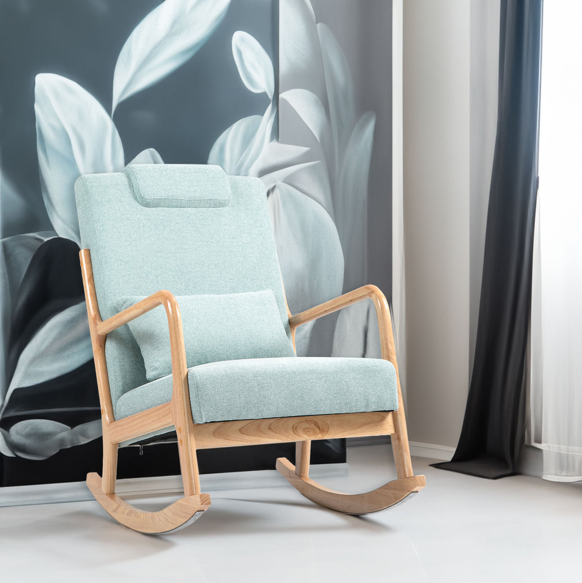 Upholstered Rocking Chair Brown