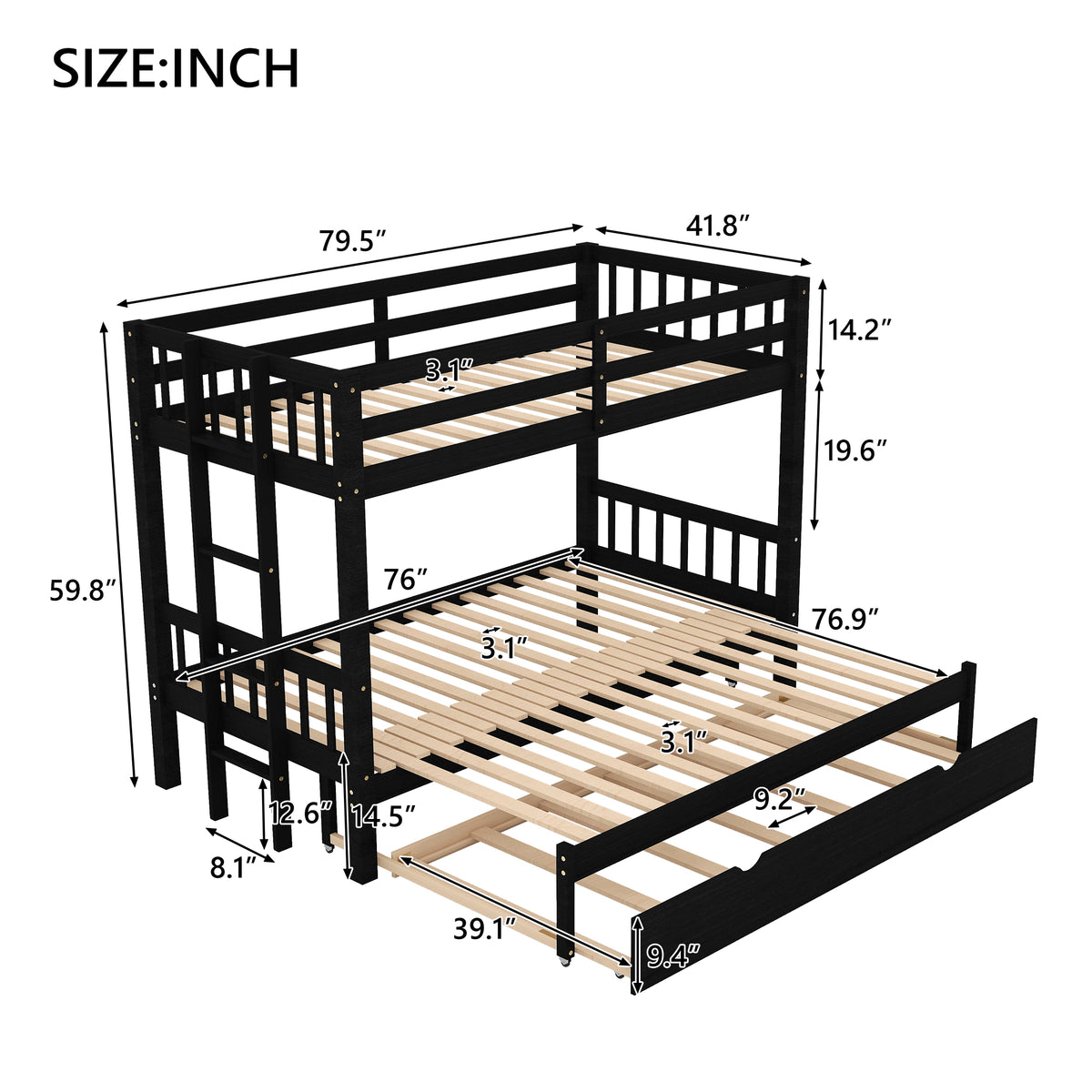 Pull-Out Bunk Bed Espresso
