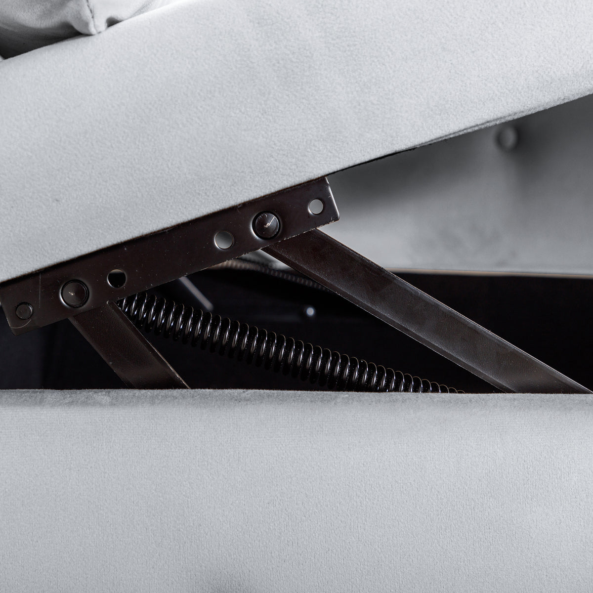Grey Velvet Lounge Chaise – Modern Roll Arm