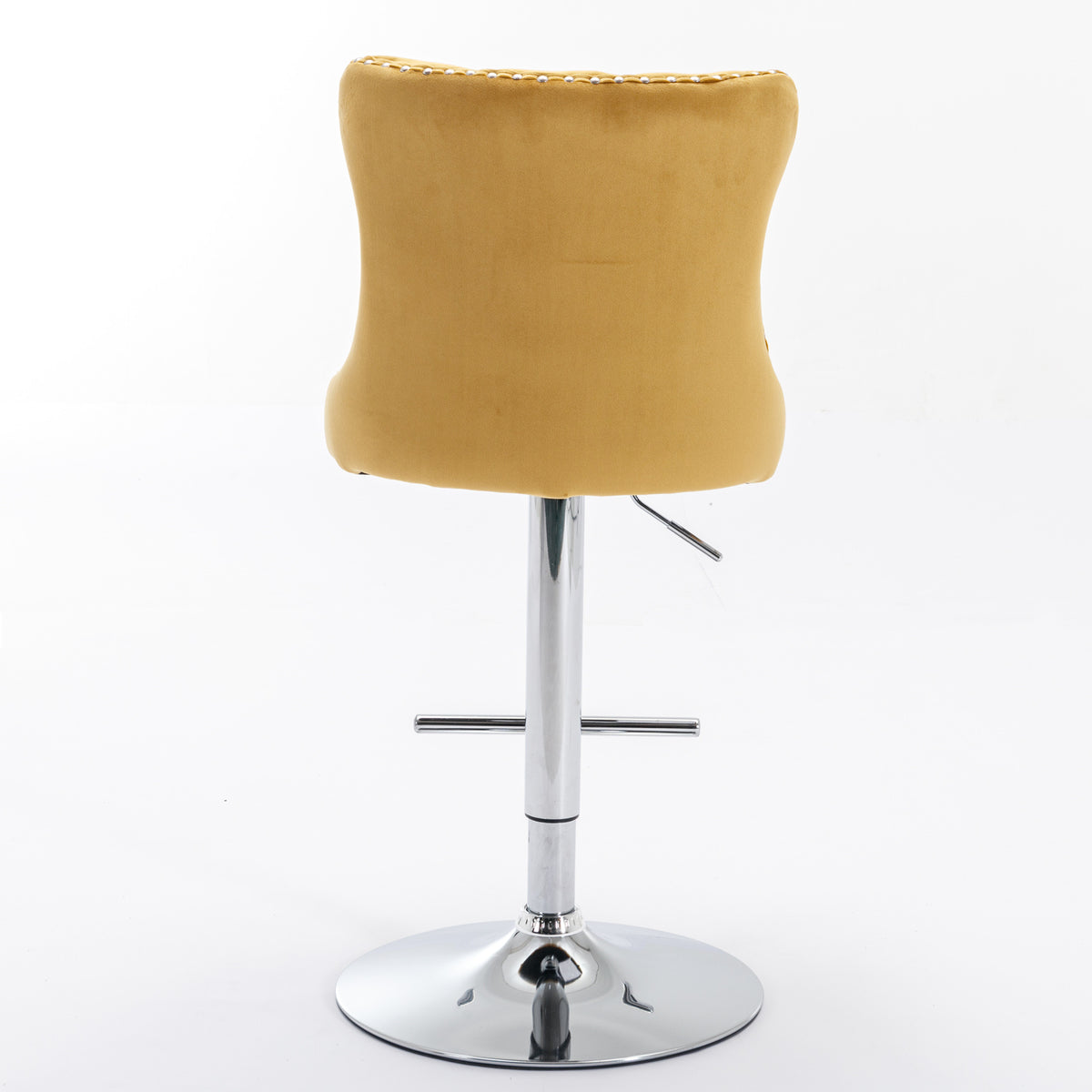 Modern Bar Stools Set of 2 Gold Gray