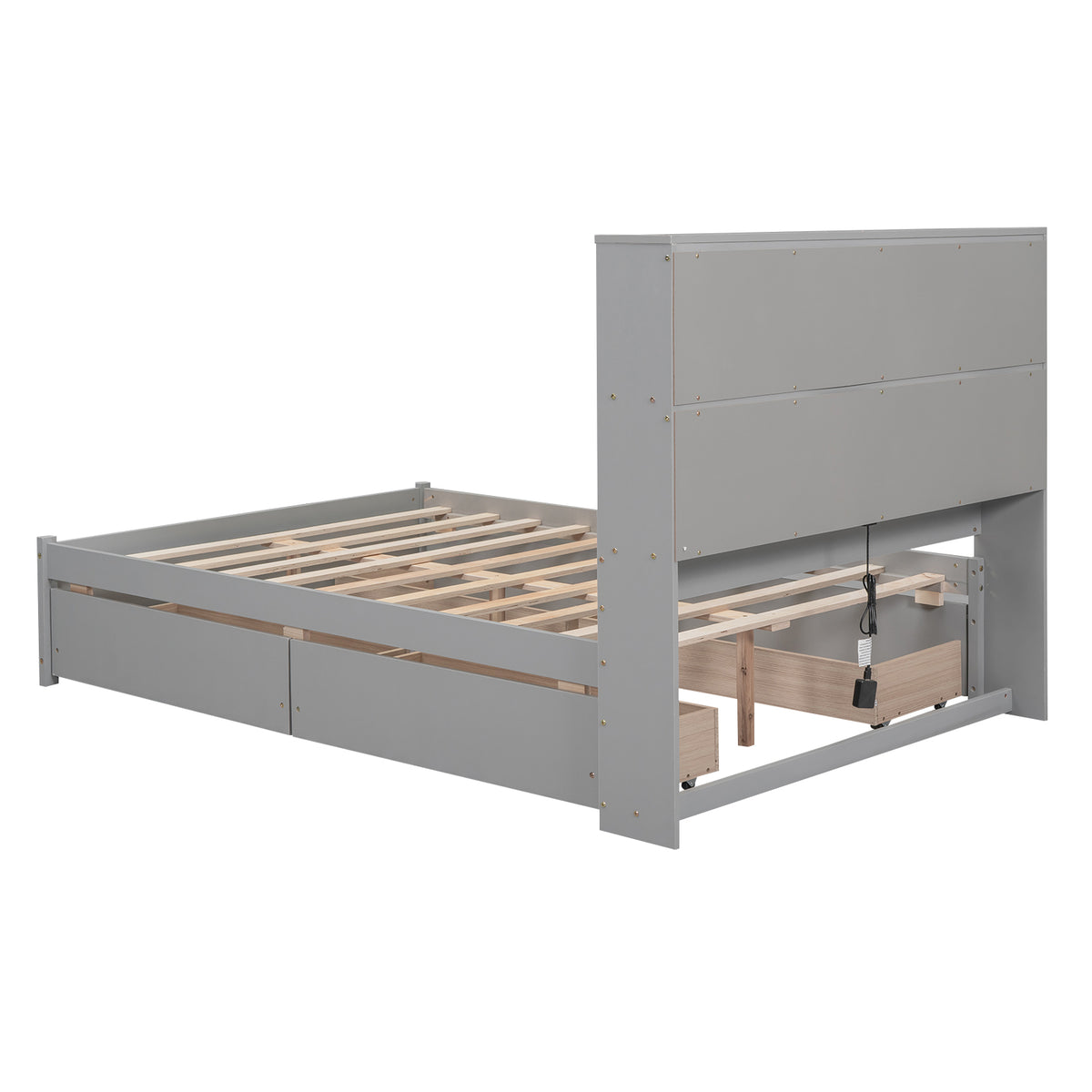 Full Platform Bed Gray