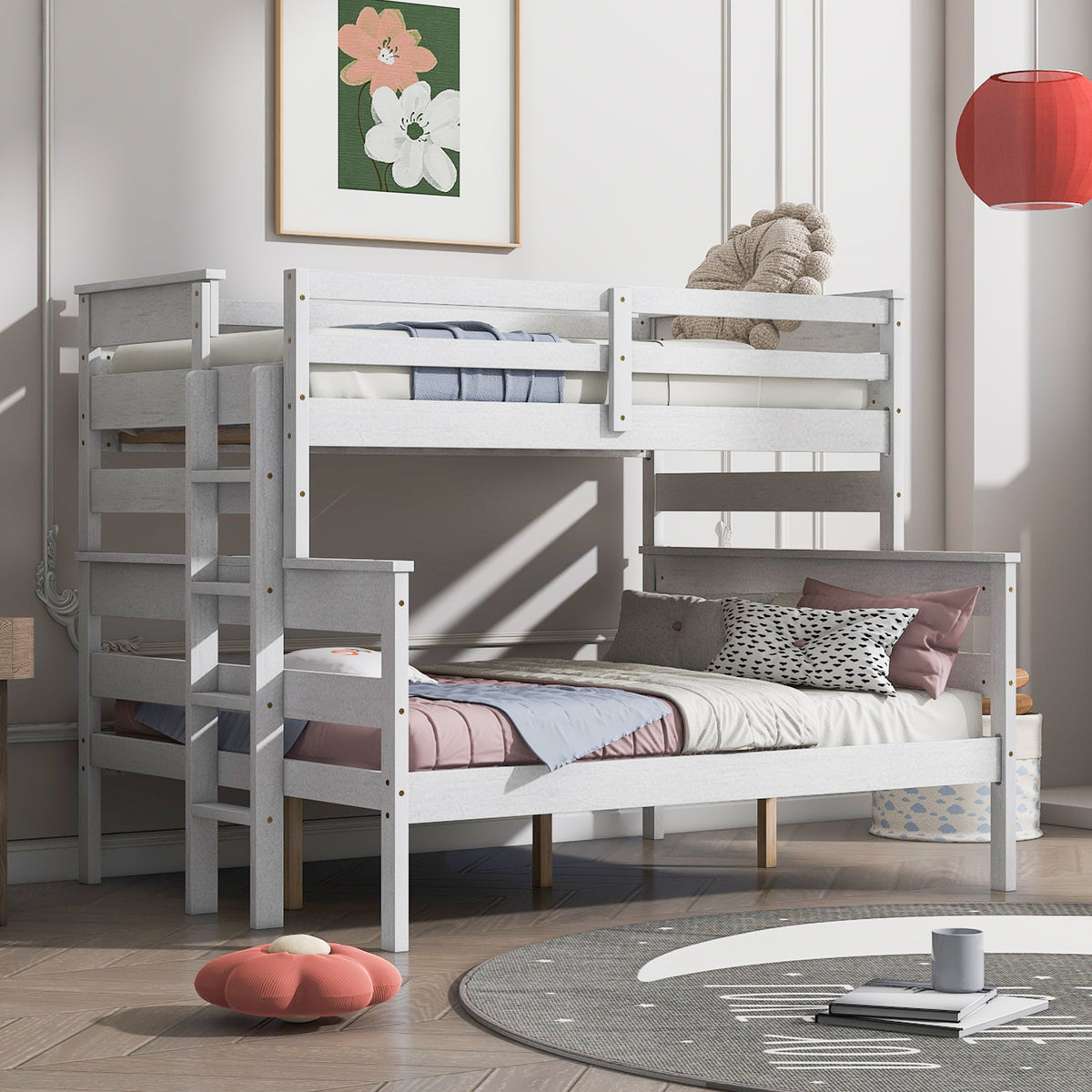 Twin over Full Bunk Bed White