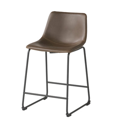 Vintage Brown Counter Stool Set (2 pcs)