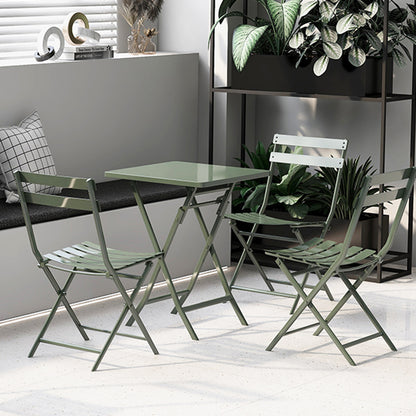3-Piece Patio Bistro Set with Chairs Dark Green
