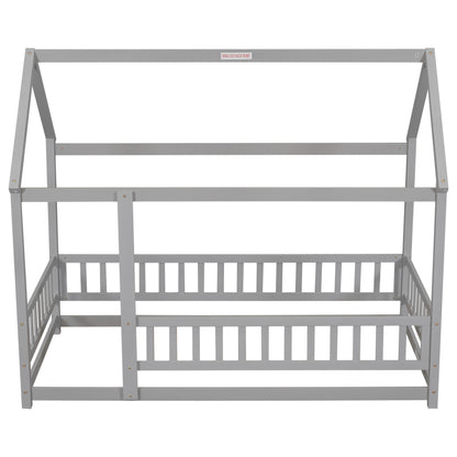 Twin Floor Bed Grey
