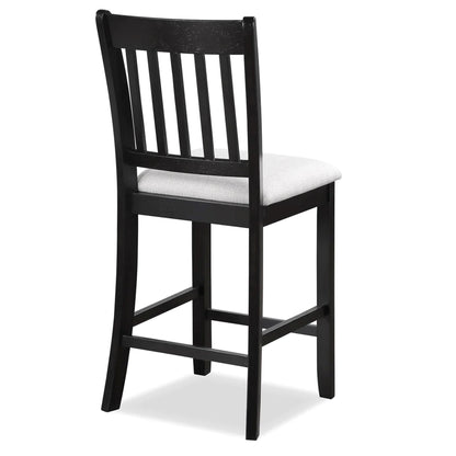 Black Bar Stools Set of 2 Rubberwood