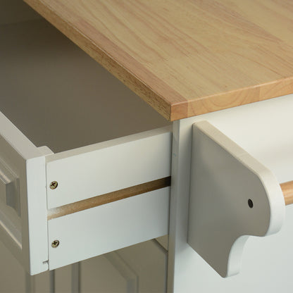 Kitchen Cart with Wood Countertop