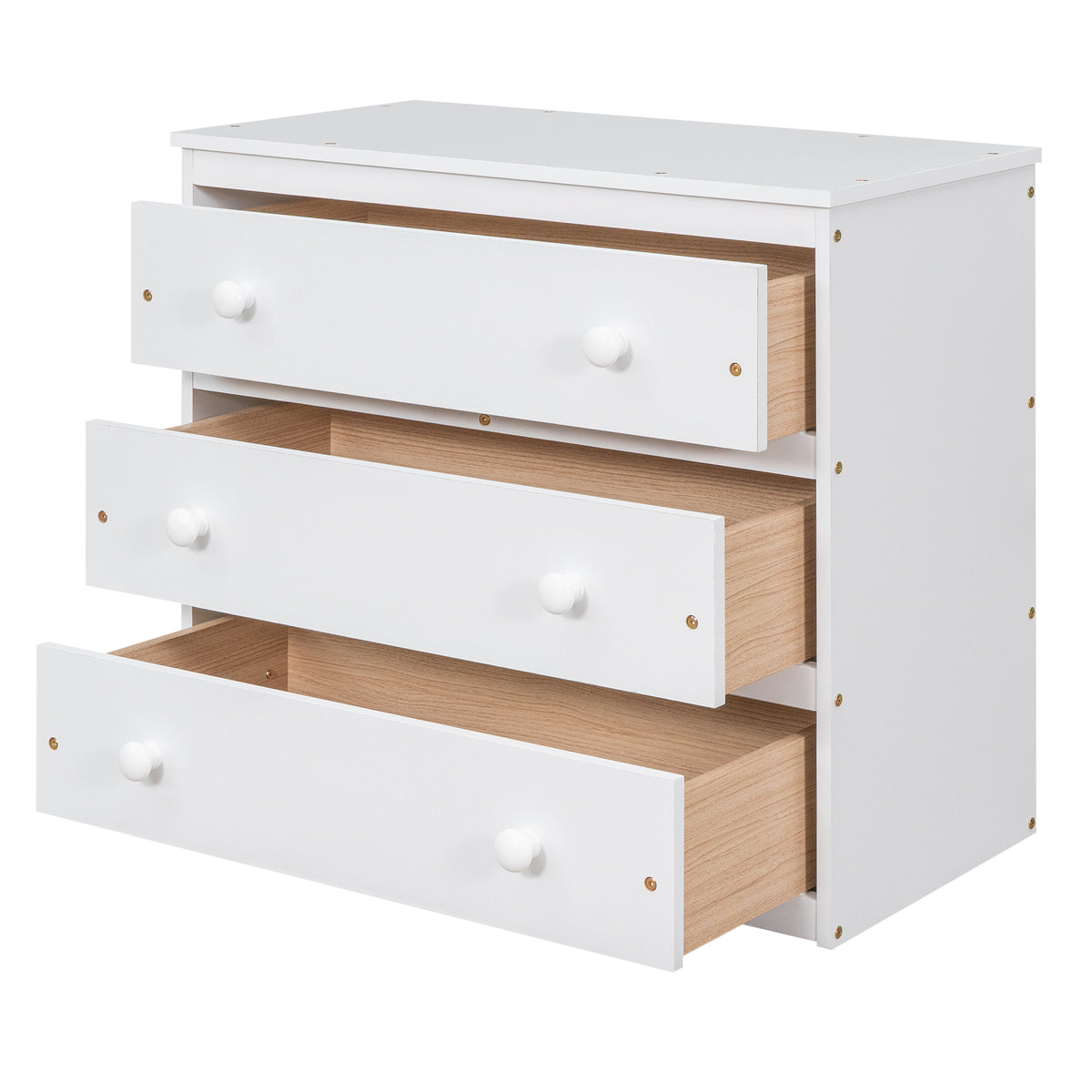 Full Loft Bed with Rolling Desk White