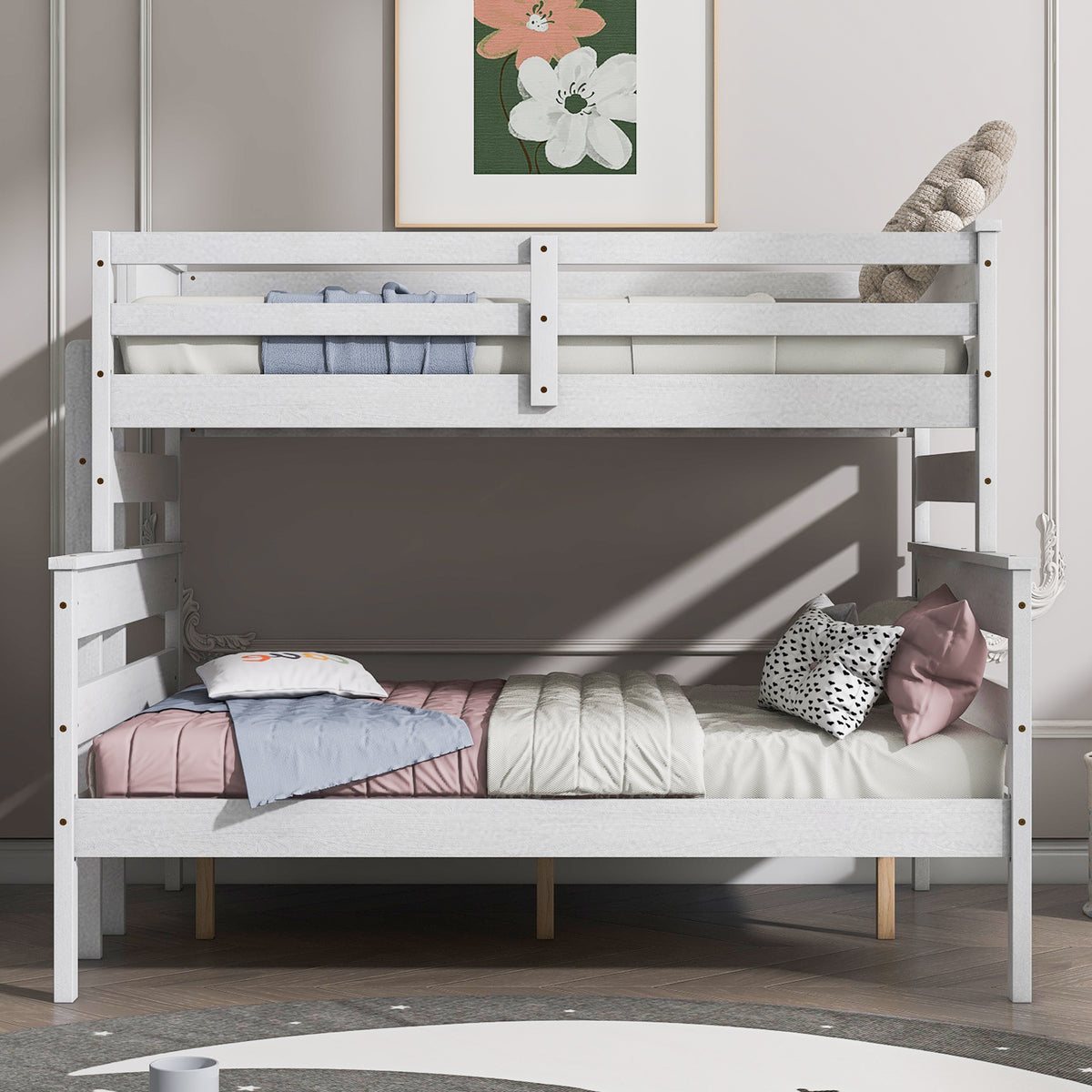 Twin over Full Bunk Bed White
