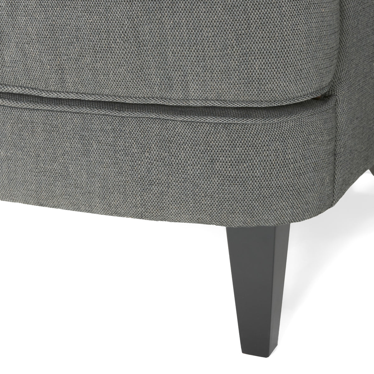Modern Grey Fabric Club Chair with Ottoman – Upholstered Lounge Set