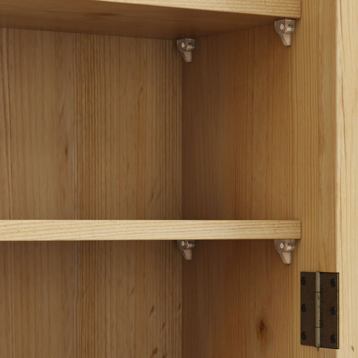 Retro Wood Double Door Kitchen Cabinet with Storage