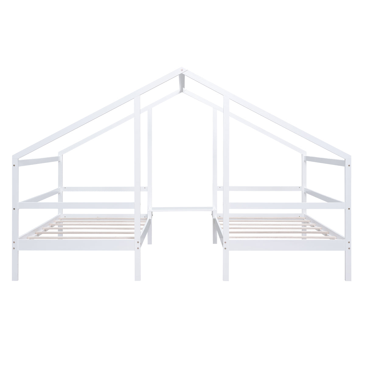 Double Twin Bunk Bed with Built-In Table