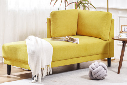 Mid-Century Fabric Chaise Lounge Beige