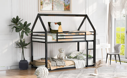 Twin House Bunk Bed Black