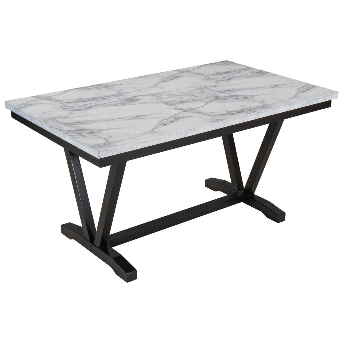 6-Piece Modern Dining Set – White Finish