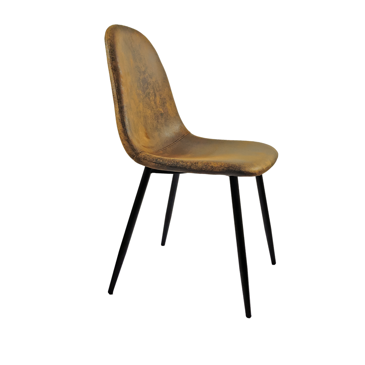 Modern Dining Chair Set (4 pcs) – Brown Upholstered Seats
