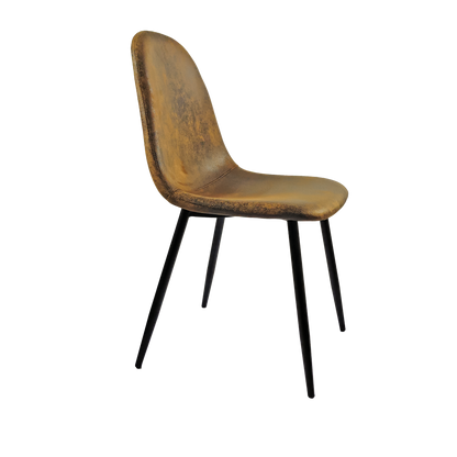 Modern Dining Chair Set (4 pcs) – Brown Upholstered Seats