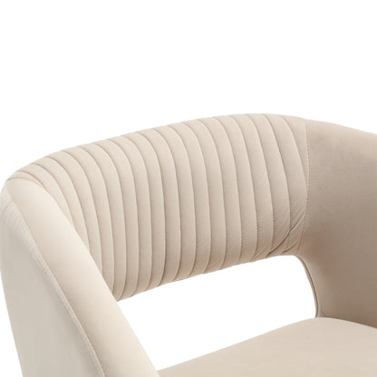 Tufted Accent Chair with Metal Frame Beige