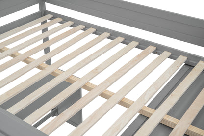 Full Loft Bed with Wardrobe Gray
