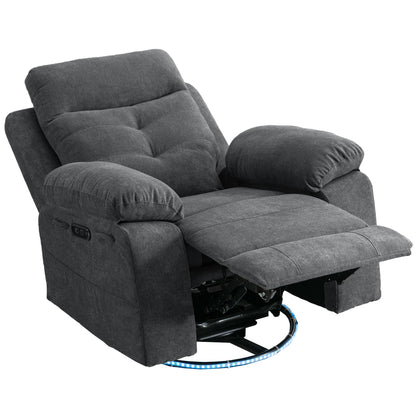 Electric Recliner Chair with LED Lighting Gray