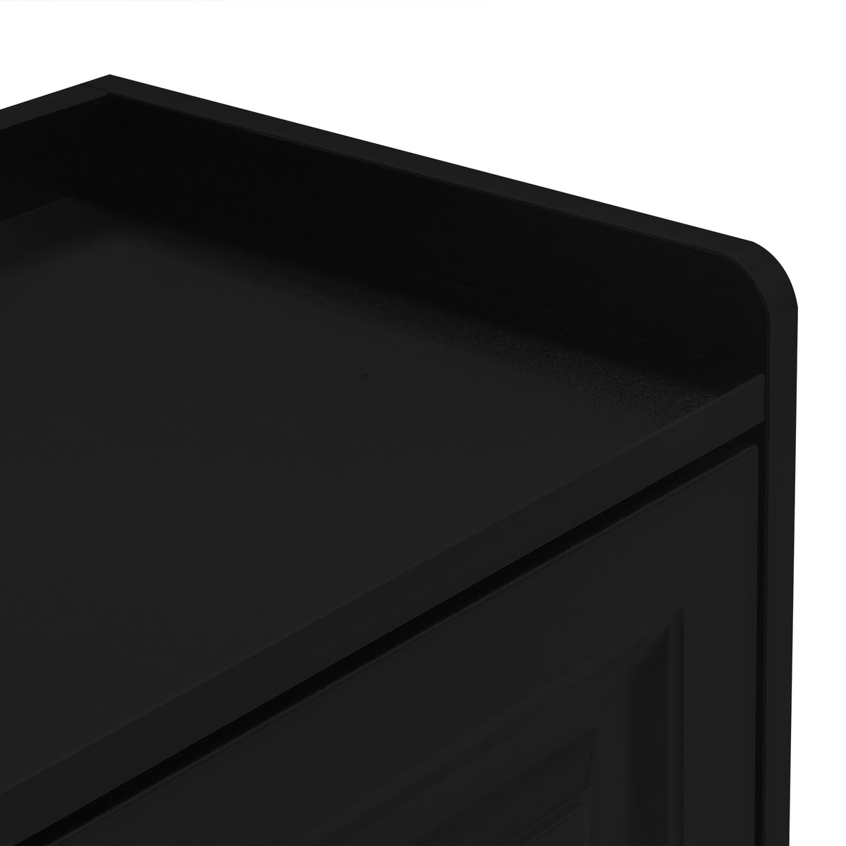 U-Can Black Shoe Storage Cabinet with 3 Flip Drawers