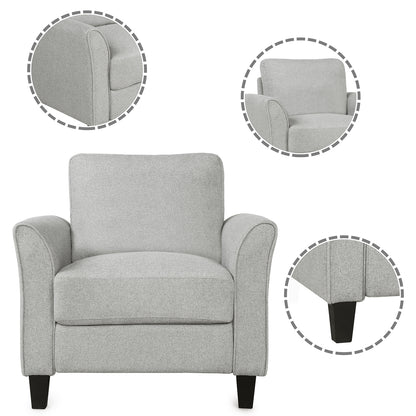 Contemporary Armrest Sofa – Light Gray