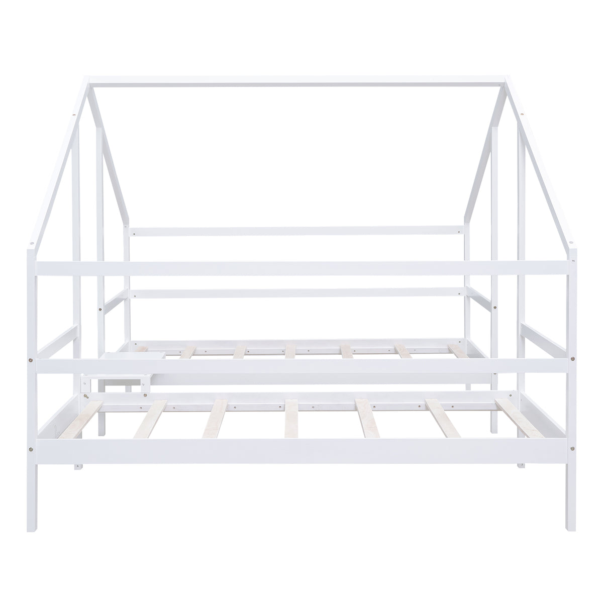 Double Twin Bunk Bed with Built-In Table