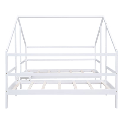 Double Twin Bunk Bed with Built-In Table