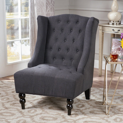 Toddman Velvet Club Chair – Charcoal