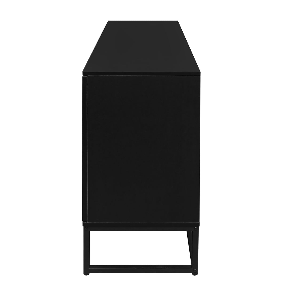 Rattan 4-Door Sideboard Black