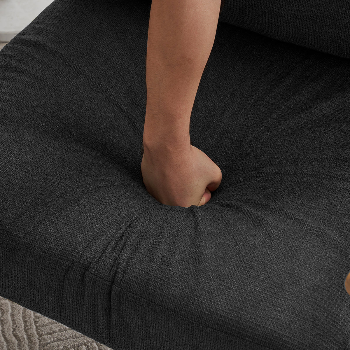 Leisure Lounge Armchair – Black Chenille