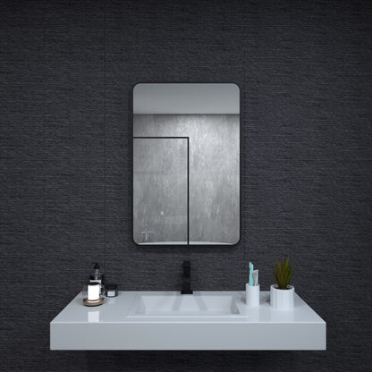 Aluminum Bathroom Mirror Matte Black