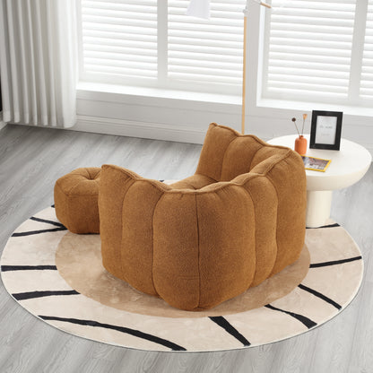 High Resilience Foam Bean Bag Sofa with Footrest