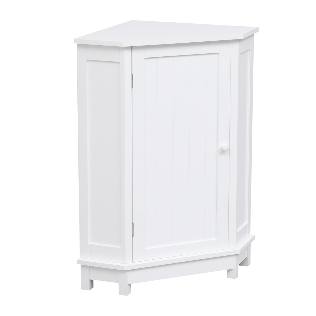 White Corner Bathroom Storage Cabinet Adjustable Shelves