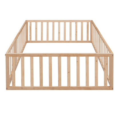Full Daybed with Frame and Fence Natural