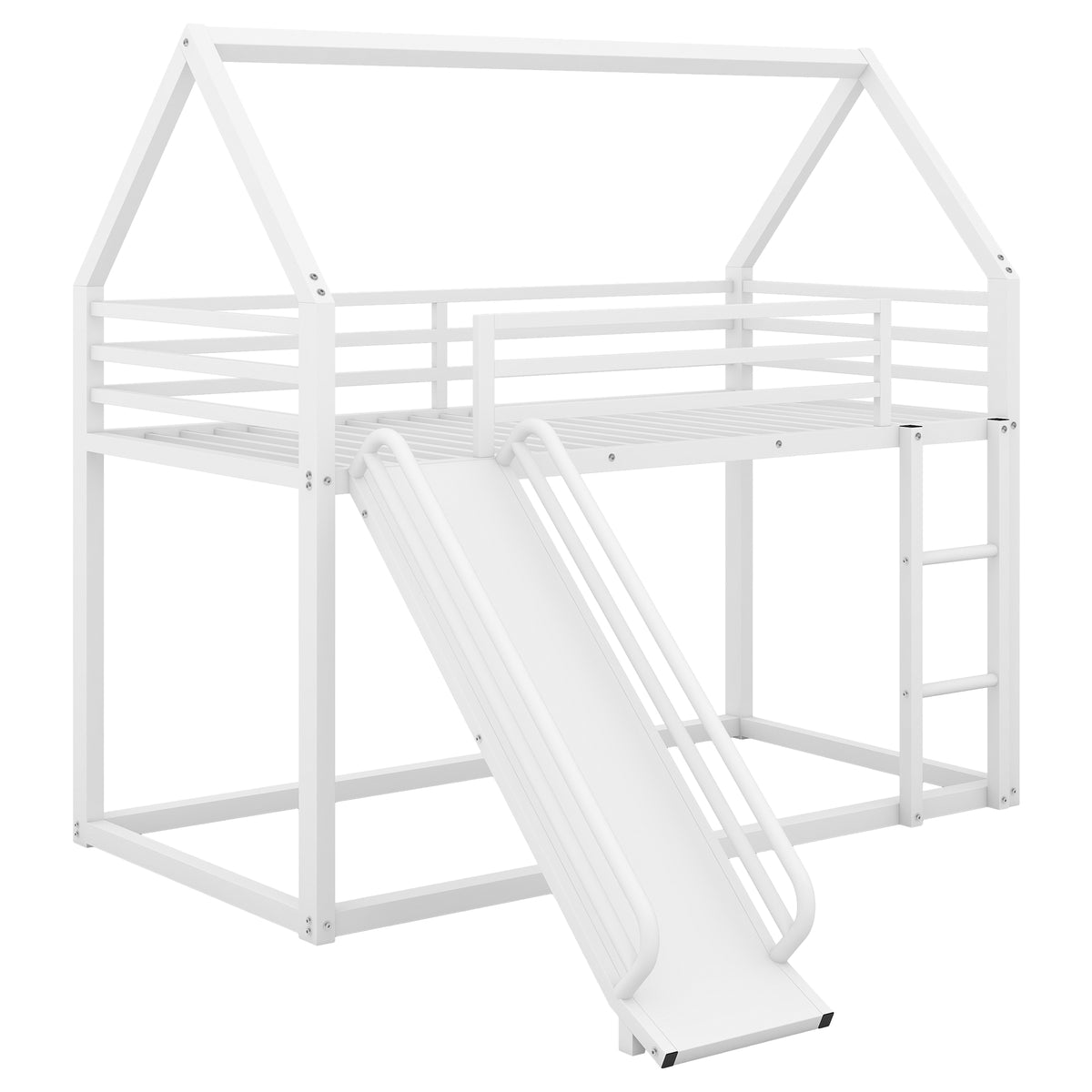 Twin House Bunk Bed White