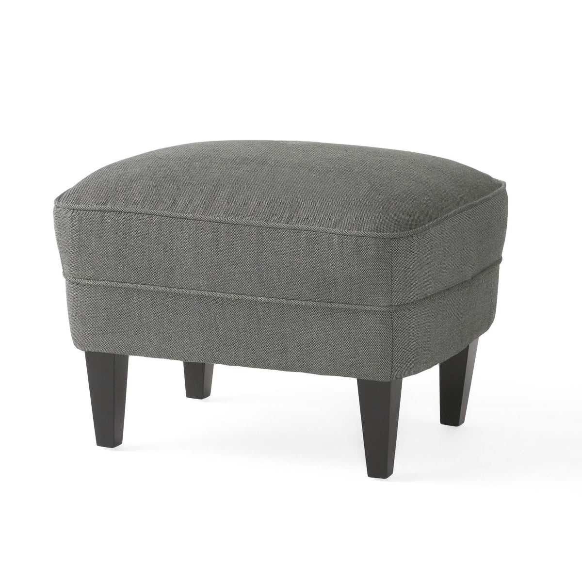 Modern Grey Fabric Club Chair with Ottoman – Upholstered Lounge Set