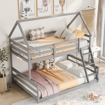 Full Bunk Bed Gray