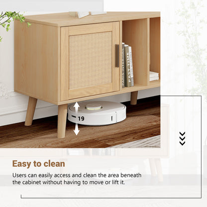 Rattan TV Console – Natural Brown