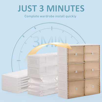 Stackable Shoe Storage Cabinet with Doors and Shelves