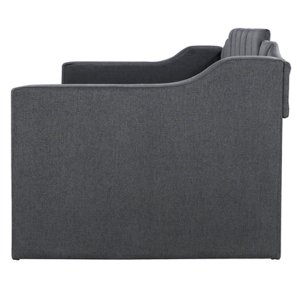 Twin Upholstered Daybed with Trundle – Black
