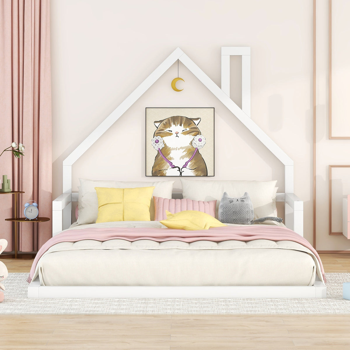 Full Platform Bed White