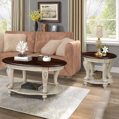 Oval Coffee Table White