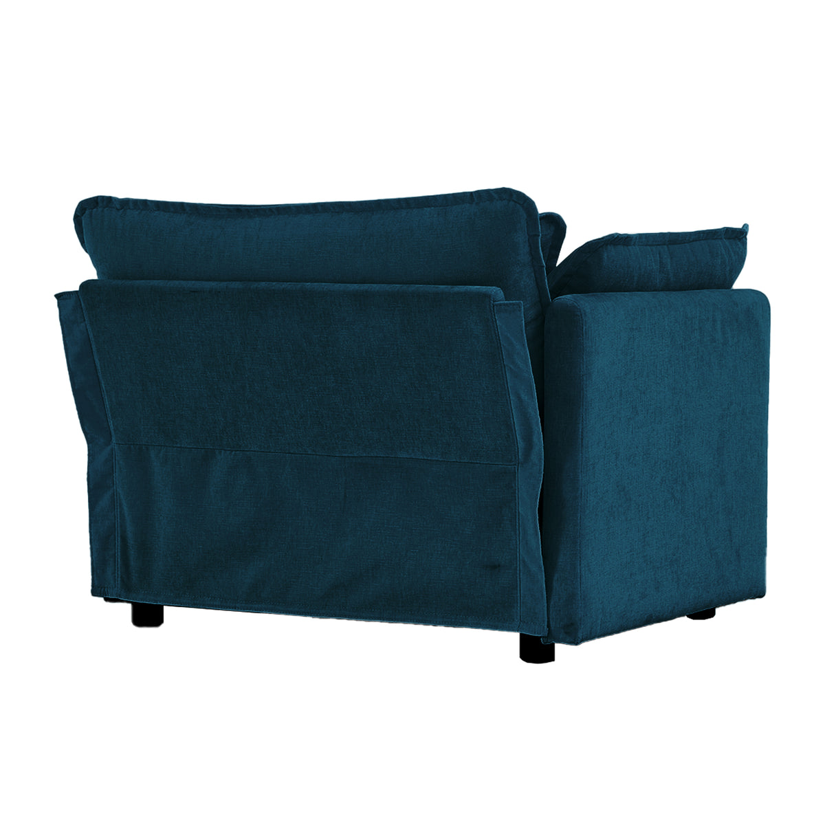 Deep Seat Armchair Blue Chenille